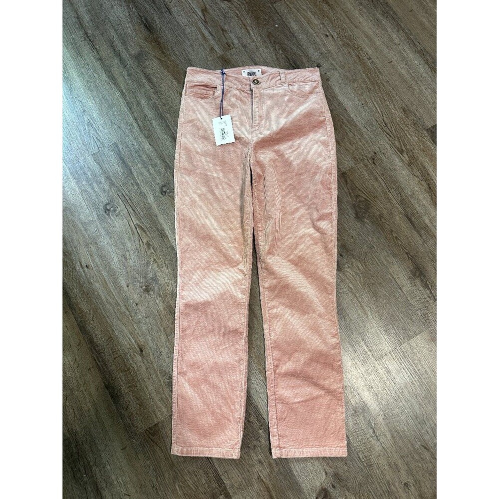 NWT Paige Hoxton Slim Corduroy Jeans Size 29 Blush Pink Ankle Pants High Rise